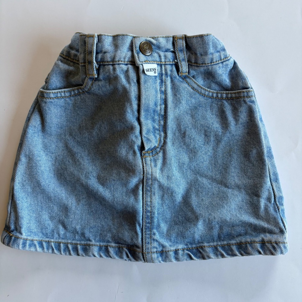 Vintage Baby Guess Denim Mini Skirt Light Wash‎ Made in USA Toddler Size 2Y 90s